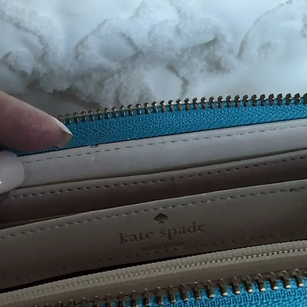 Kate Spade Turquoise Flame New York Moroccan Market Zip Around Wallet ♥️ NWOT